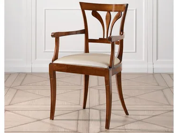 CAPRICCI - Cherry wood chair with armrests by Prestige