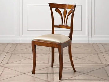 CAPRICCI - Cherry wood chair with integrated cushion by Prestige