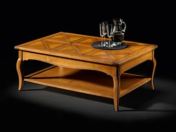 CAPRICCI - Rectangular oak coffee table with integrated magazine rack by Prestige
