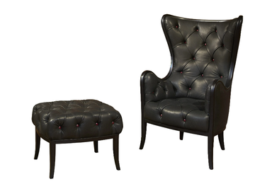 CAPRICCI - Tufted leather armchair with armrests by Prestige