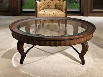 DAMA - Round oak coffee table by Prestige