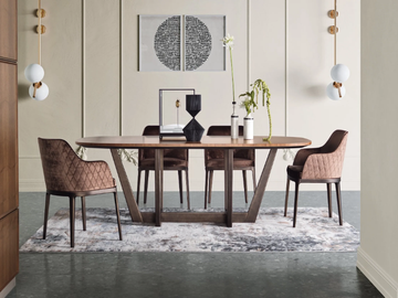 DIAMANTE - Oval wooden table by Prestige