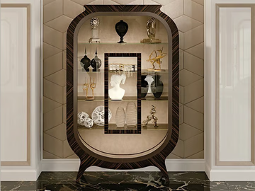 GRAN DUCA - Art Nouveau wood and glass display cabinet by Prestige