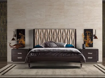 GRAN DUCA - Bed with upholstered headboard by Prestige