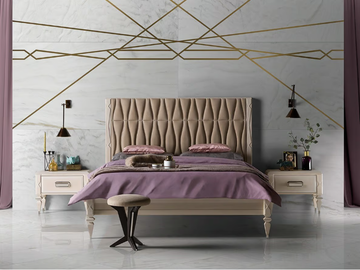 GRAN DUCA - Bed with upholstered headboard by Prestige