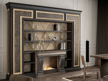 GRAN DUCA - Open maple shelving unit with built-in lights by Prestige