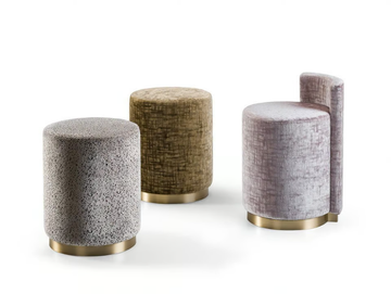 GRAN DUCA - Round fabric pouf by Prestige