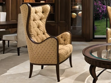GRAN DUCA - Tufted fabric armchair with armrests by Prestige