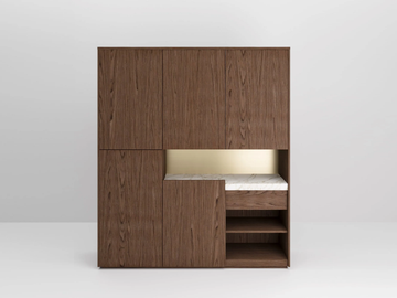 BLOCK 2.0 - Wooden office storage unit with hinged doors by PROF