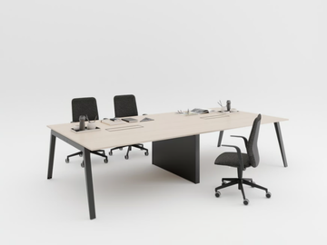 DODICI - Rectangular wooden meeting table with cable management by PROF