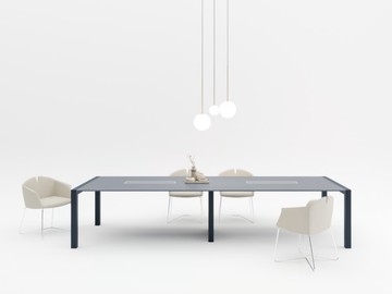 EXTRALIGHT - Rectangular meeting table with cable management by PROF