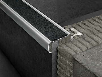 PROSTAIR GRIP ACC - Brushed steel star nosing by Progress Profiles
