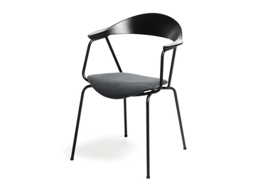 PIUN - Wooden chair with armrests with integrated cushion by Prostoria