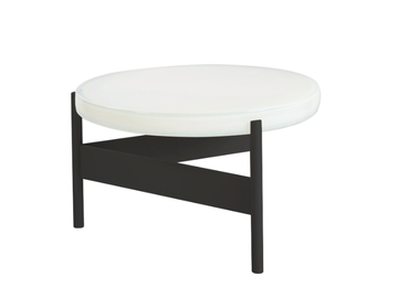 ALWA TWO BIG - Round glass and steel coffee table by Pulpo