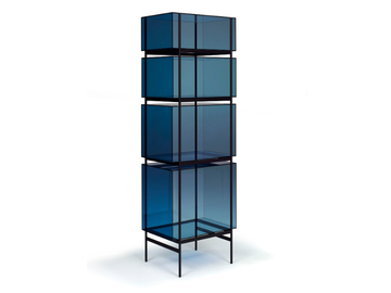 LYN HIGH - Glass and steel display cabinet by Pulpo