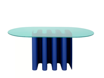 TAVOLO2 - Oval glass and aluminium dining table by Pulpo
