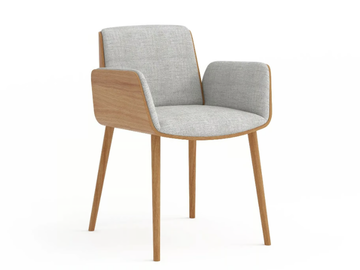 HUG - Upholstered fabric chair with armrests by Punt