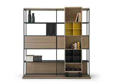 LITERATURA OPEN - Open wooden bookcase with casters by Punt