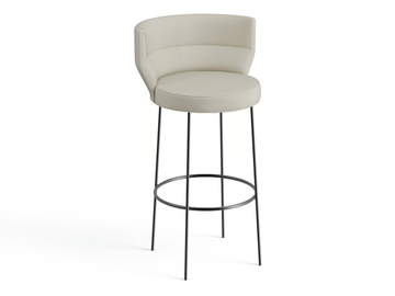 SENA - High leather stool with footrest by Punt