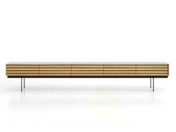 SUSSEX SLIM - Rectangular wooden console table with drawers by Punt