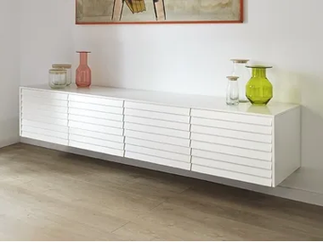SUSSEX - Suspended wooden sideboard with doors by Punt