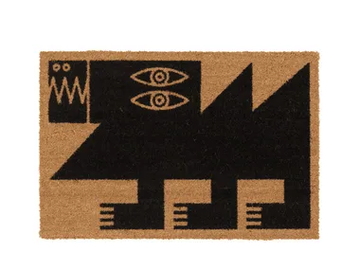DIAGONAL CAMEL - Rectangular coconut doormat by Qeeboo