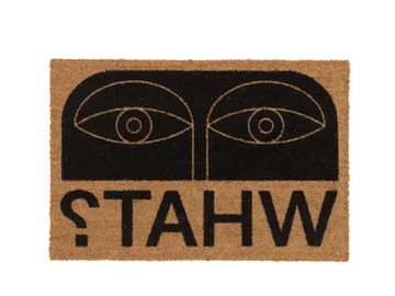 FUNNY FACE - Rectangular coconut doormat by Qeeboo