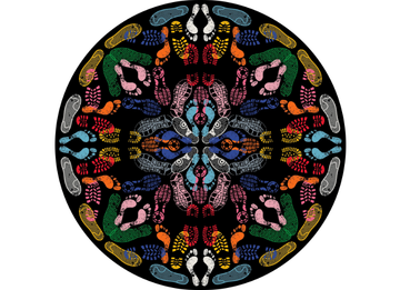 LET'S DANCE HUMAN TRACES - Patterned round rug by Qeeboo