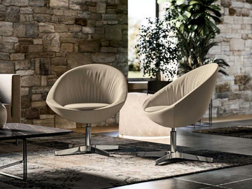 AGIO - Upholstered with 4-spoke base easy chair with armrests by Quadrifoglio Group