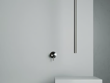 BC014 - Ceiling-mounted stainless steel spout by Quadrodesign