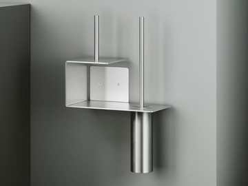 ECCETERA QA1700 - Steel toilet roll holder / toilet brush by Quadrodesign