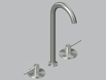 FFQT 21 32V - 3 hole stainless steel washbasin mixer with adjustable spout by Quadrodesign