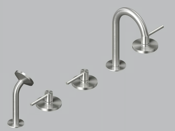FFQT 21 98 - Deck mounted stainless steel bathtub tap with individual rosettes by Quadrodesign
