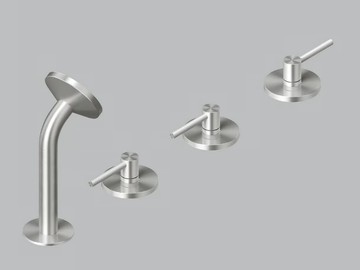 FFQT 21 99 - Deck mounted stainless steel bathtub tap with individual rosettes by Quadrodesign
