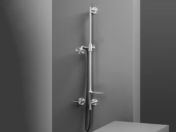 FFQT TS021.00 - Stainless steel shower wallbar with hand shower by Quadrodesign