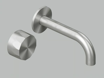 HB 15 10T - Wall-mounted single handle stainless steel washbasin mixer by Quadrodesign