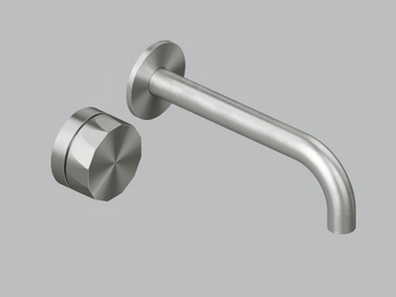 HB 15 11T - Wall-mounted single handle stainless steel washbasin mixer by Quadrodesign