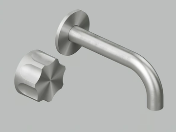 MODO 17 10.00 - Wall-mounted stainless steel washbasin mixer by Quadrodesign