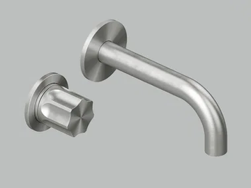 MODO 17 13T.00 - Wall-mounted stainless steel washbasin mixer by Quadrodesign