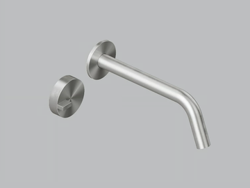 Q. 18 11 - Wall-mounted stainless steel washbasin mixer by Quadrodesign
