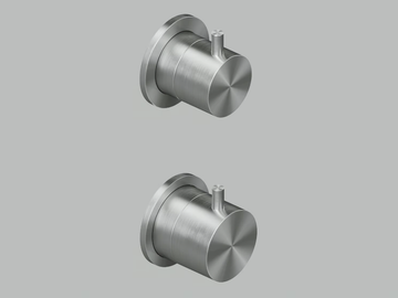 SOURCE 12 48 - Wall-mounted stainless steel thermostatic mixer set by Quadrodesign