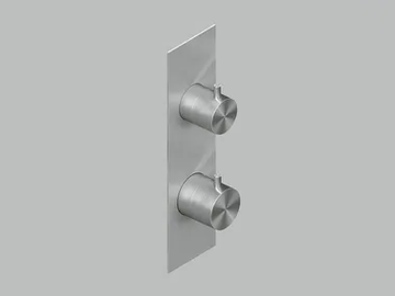 SOURCE 12 88 - Wall-mounted stainless steel thermostatic mixer set by Quadrodesign