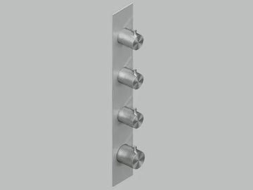 SOURCE 12 90 - Wall-mounted stainless steel thermostatic mixer set by Quadrodesign
