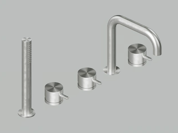 SOURCE 12 95 - Hydroprogressive stainless steel bathtub set with hand shower by Quadrodesign