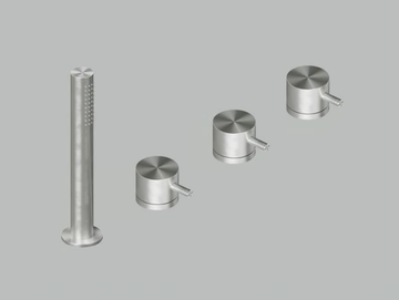 SOURCE 12 97 - Stainless steel bathtub mixer with hand shower by Quadrodesign