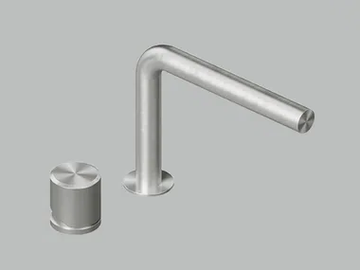 STEREO 16 07T - Countertop stainless steel washbasin mixer by Quadrodesign