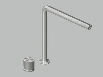 STEREO 16 08T - Countertop stainless steel washbasin mixer by Quadrodesign
