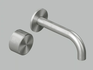 STEREO 16 10.00 - Hydroprogressive stainless steel washbasin mixer by Quadrodesign