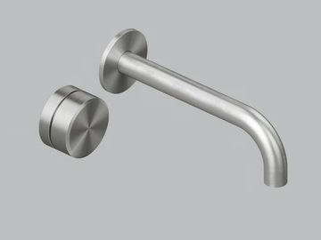 STEREO 16 11T - Wall-mounted stainless steel washbasin mixer by Quadrodesign