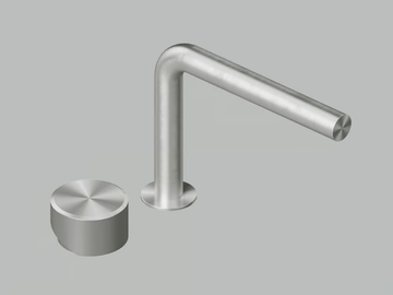 STEREO 16 31T - Countertop stainless steel washbasin mixer by Quadrodesign